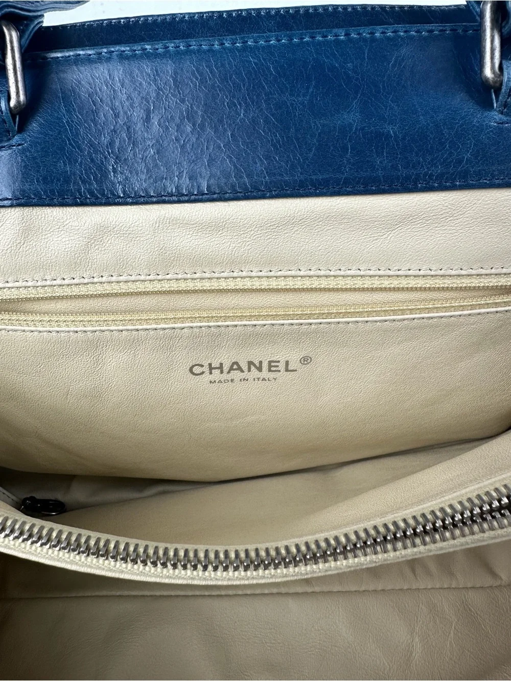 CHANEL Blue Quilted Leather Boy Tote / Shoulder Bag – Ruthenium Hardware